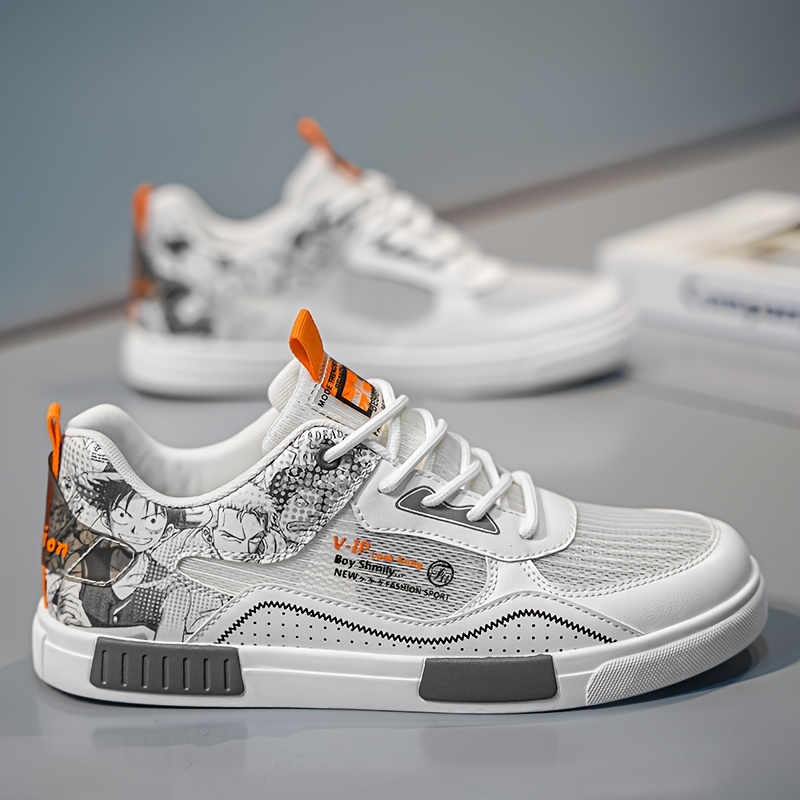 herren atmungsaktive mesh sneaker anime charakter druck low Temu