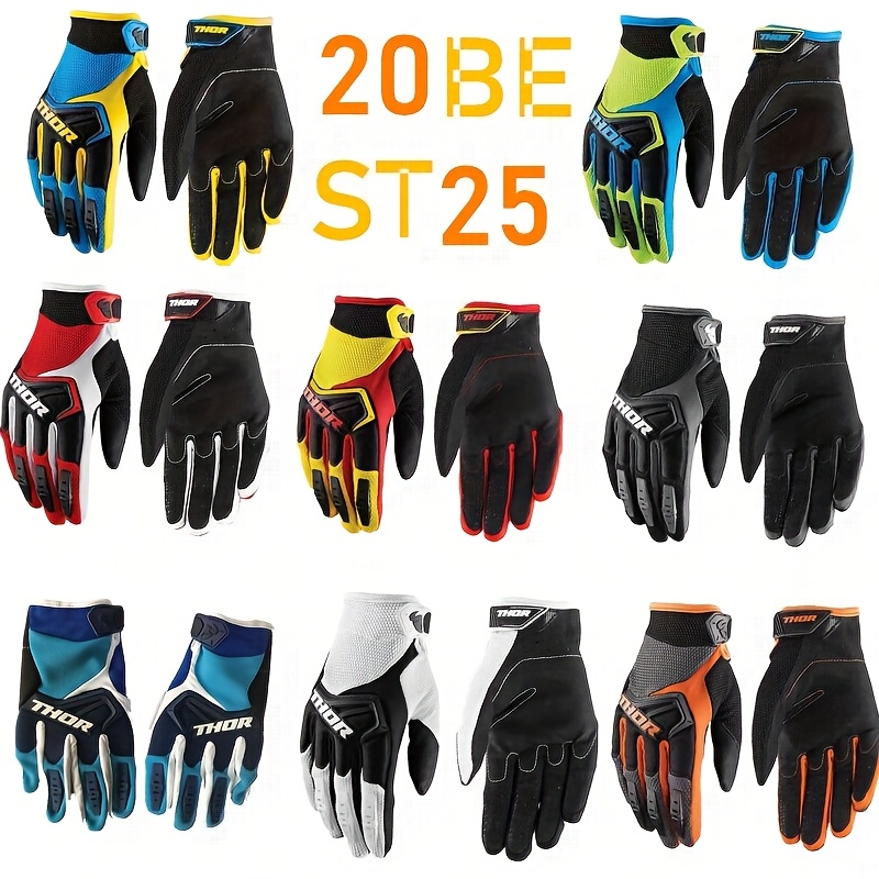 motorcycle racing gloves long fingers hook loop=