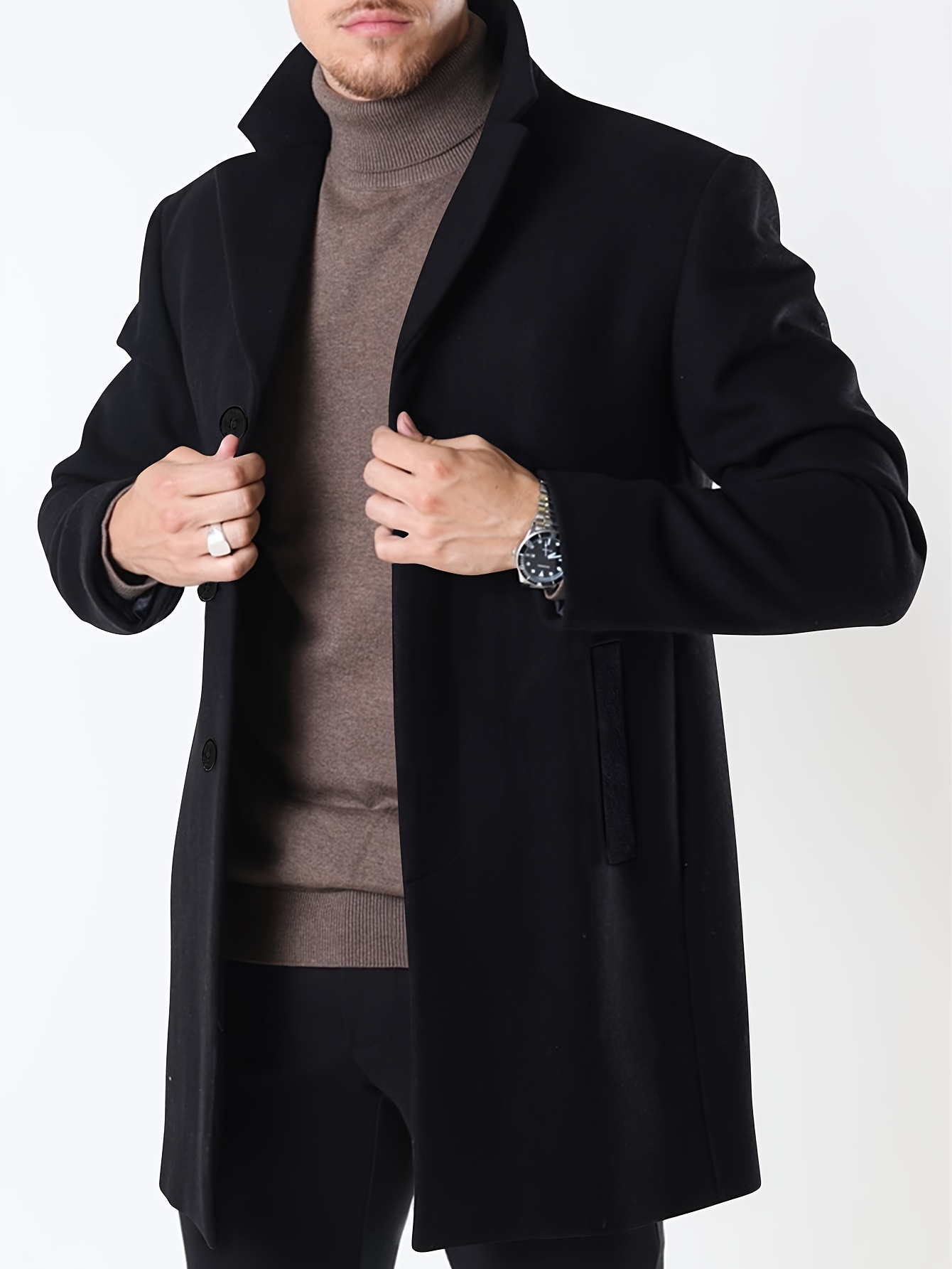 black coat men sold on Temu United States