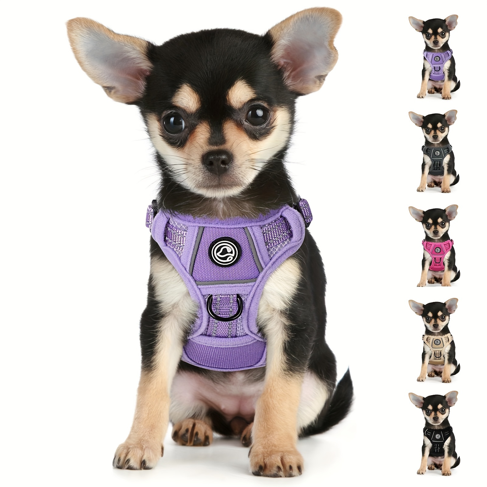 

No Pull Dog Harness Dog Harness, Medium Sized Dog Adjustable Medium Dog Harness, Reflective Easy Control Purple Dog Harness