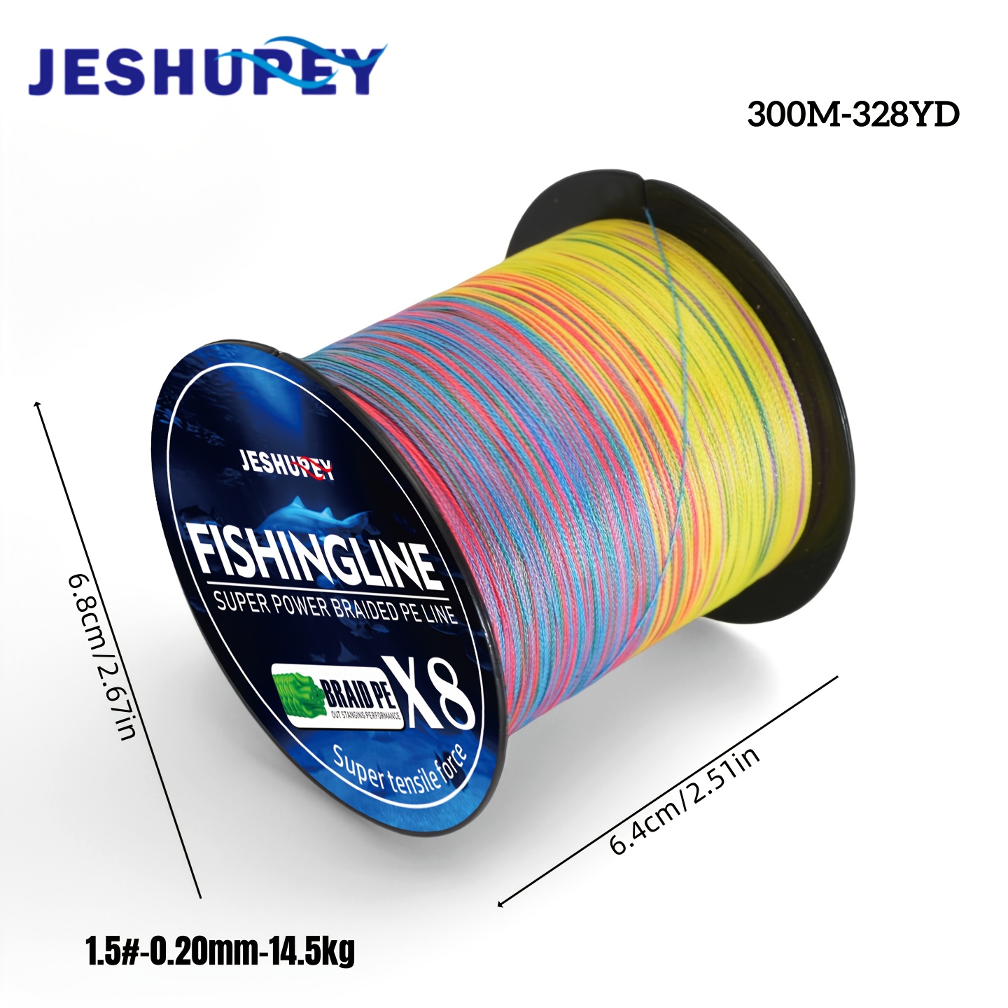 TEMU 300m/328yd 8-strand Braided Fishing Line Made Of 100% Pe, Designed For Durability And High Tensile Strength, Suitable For Saltwater And