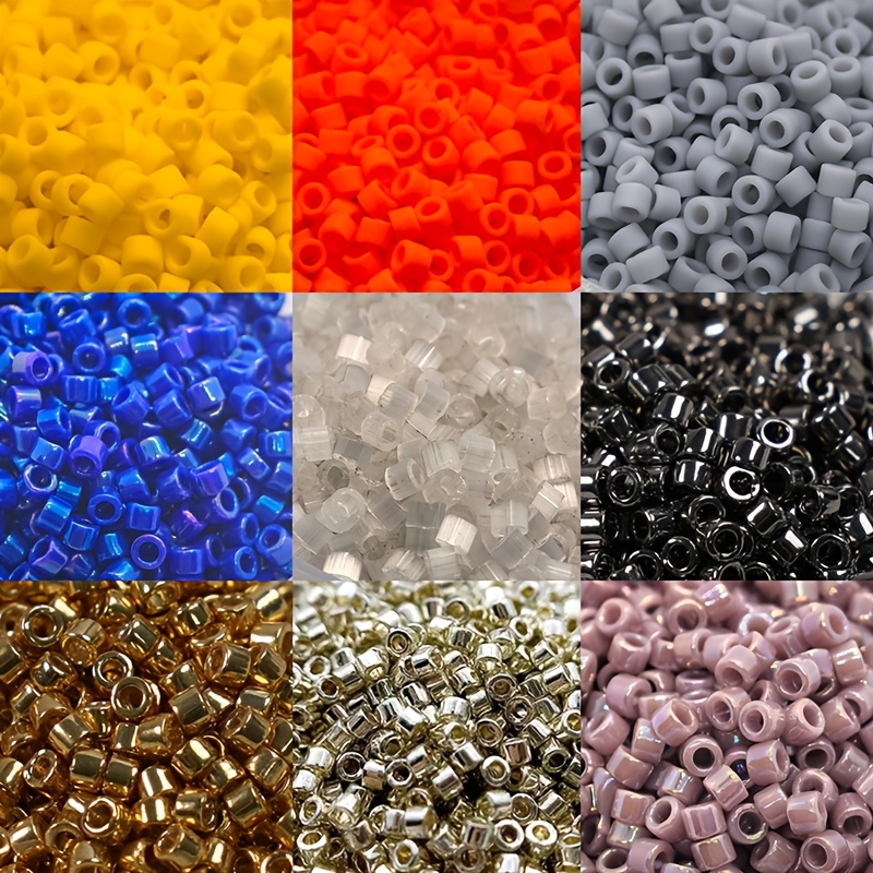 

200pcs Delica 11/0 Glass Seed Beads Assortment, Cut, For Jewelry Making And Crafts