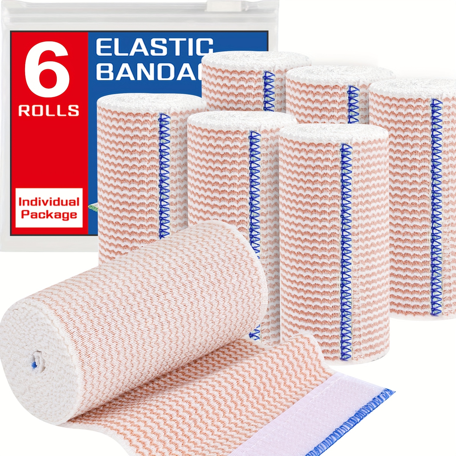 10cm (4inch) Premium Elastic Bandage Wrap, Compression Wrap Bandage For Knee, Ankle, Wrist, Legs