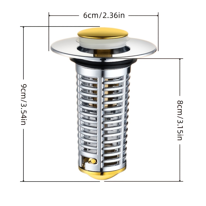 2pcs Bathroom Sink Stoppers with Copper Spring-loaded Core
