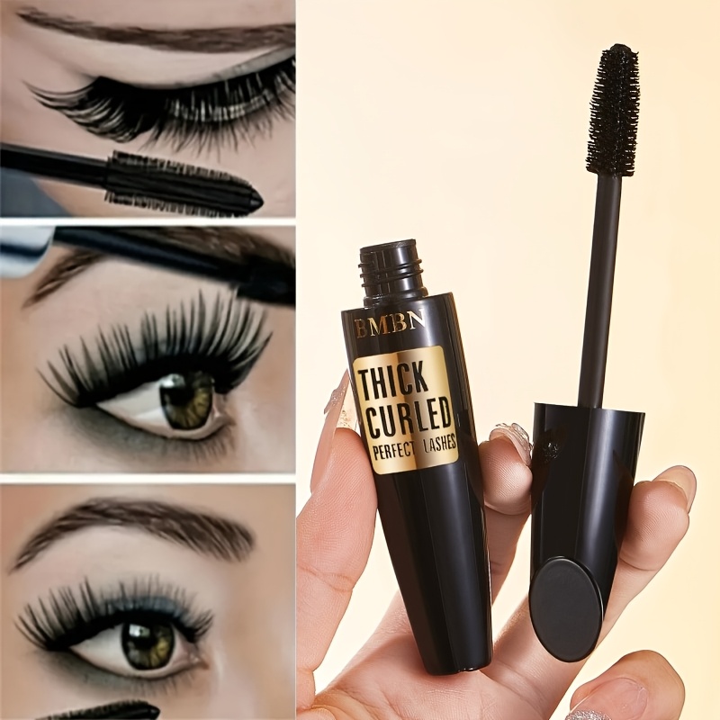 volumizing 4d waterproof mascara long lasting curling and lengthening lash makeup   black   free formula for dramatic eyes