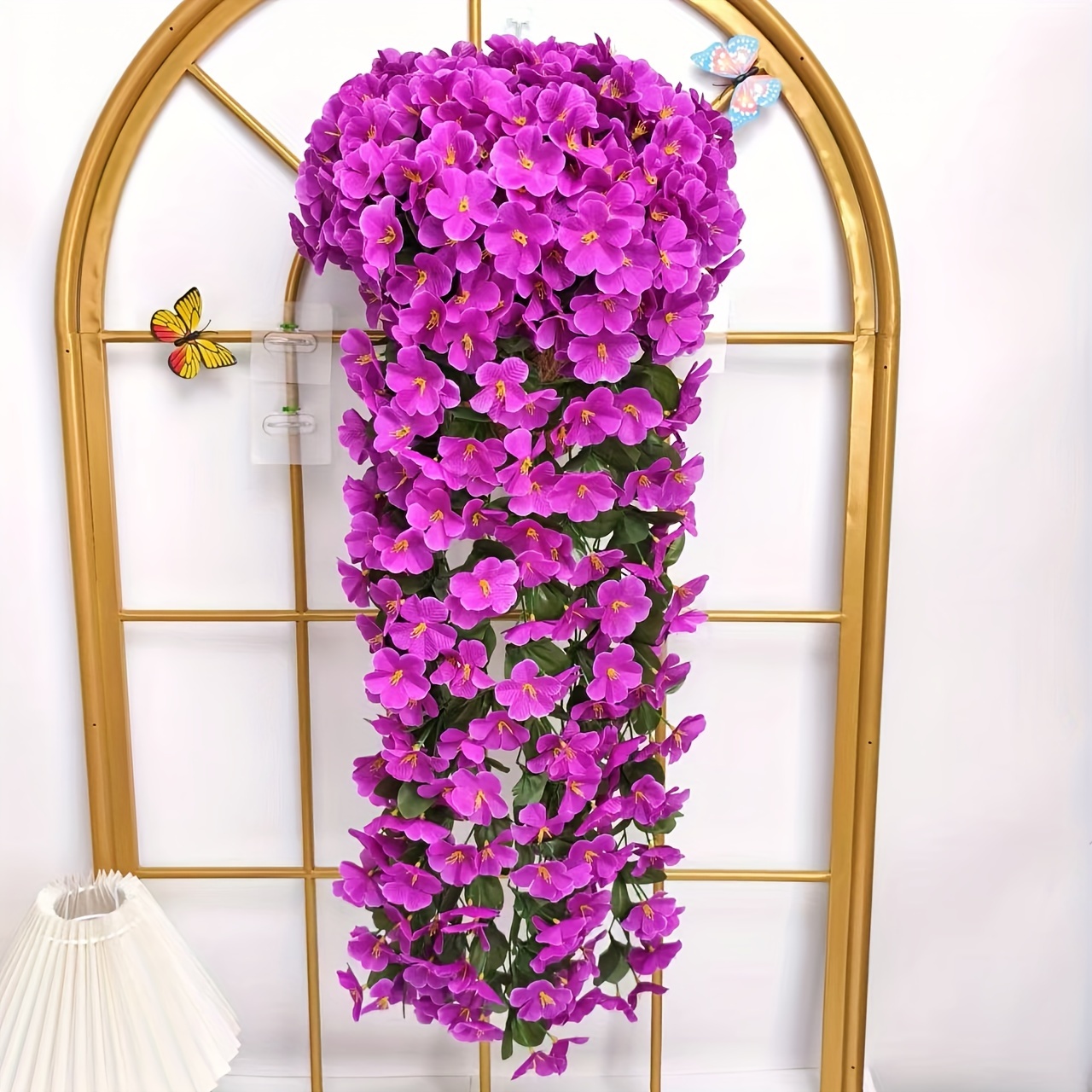TEMU 1/2 Bouquets de Fleurs d' Artificielles Violettes - Guirlandes en Polyester Haut de Gamme à l'Oxydation pour Jardin Intérieur/Extérieur,