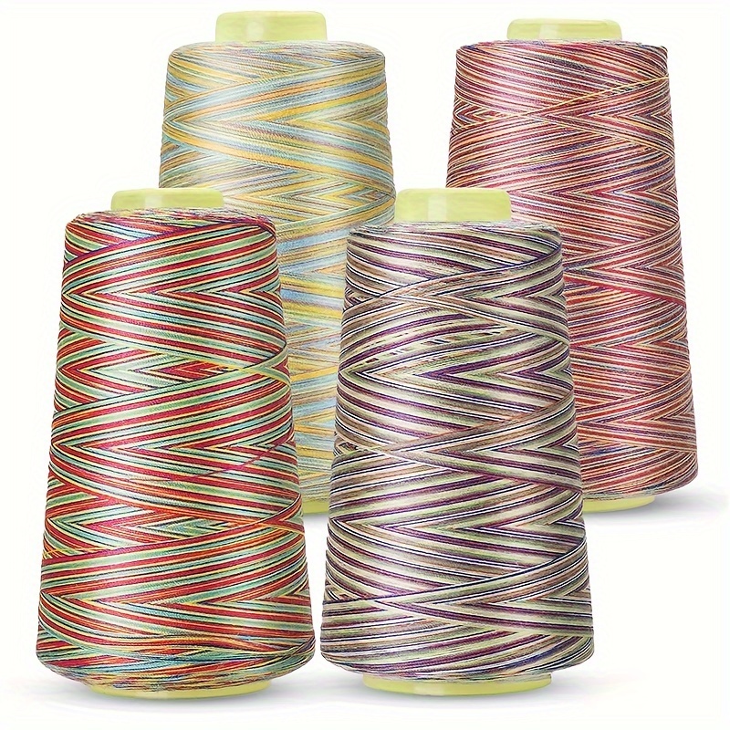 

Rainbow Thread, All-purpose Thread For Sewing, Variegated Polyester Sewing Thread, 4 Cones Of 3000 Yards Each Spool Thread For Sewing Machine Thread