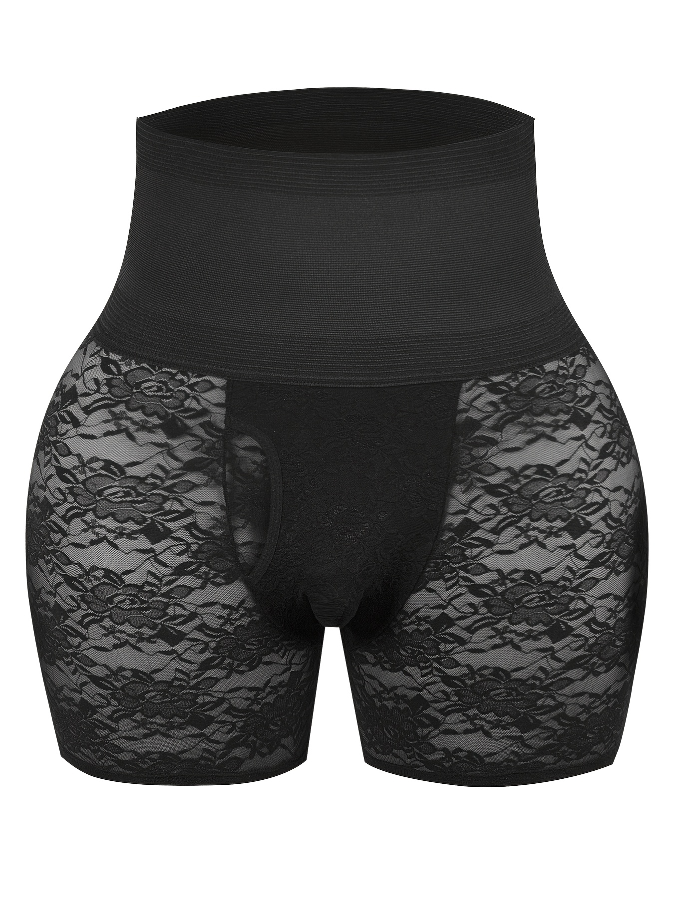 pantalones moldeadores de cintura   transfronterizos para hombre, transpirables, para entrenamiento de cintura, levantamiento de glúteos, moldeado de piernas,   la  , con control de abdomen y cinturilla de corsé de encaje