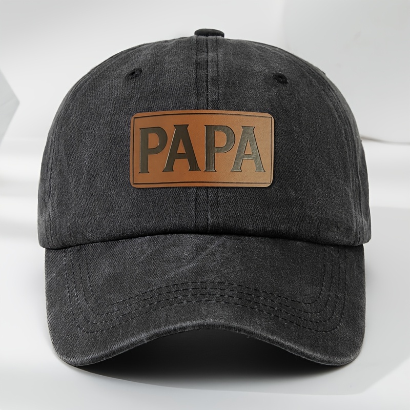 

Makefge Vintage "papa" Leather Patch Baseball Cap - Adjustable, Breathable & Sweat-wicking, Casual Dad Hat In , 100% Polyester, Hand-washable For Outdoor Sports, Makefge