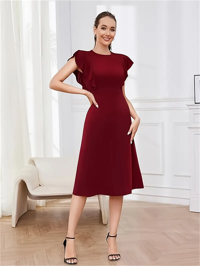 burgundy church dress First Sunday in May Wore my burgundy dress from @stylebyonyi_est25 to church today feeling really grateful for God's Faithfulness and hapy for the new month and also praying that May be