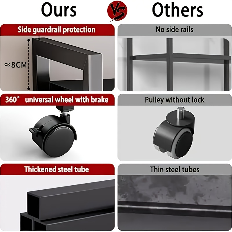 reliable 1pc of Adjustable Kitchen Storage Rack - a Tall Mobile Organizer Featuring Locking Wheels, Space-Efficient Stainless Steel Shelves for The Kitchen And Pantry, Robust Build, Long-Lasting Shelving Unit, Storage Area, And a Versatile Storage Rack 12 reliable 1pc of Adjustable Kitchen Storage Rack - a Tall Mobile Organizer Featuring Locking Wheels, Space-Efficient Stainless Steel Shelves for The Kitchen And Pantry, Robust Build, Long-Lasting Shelving Unit, Storage Area, And a Versatile Storage Rack - Image 12