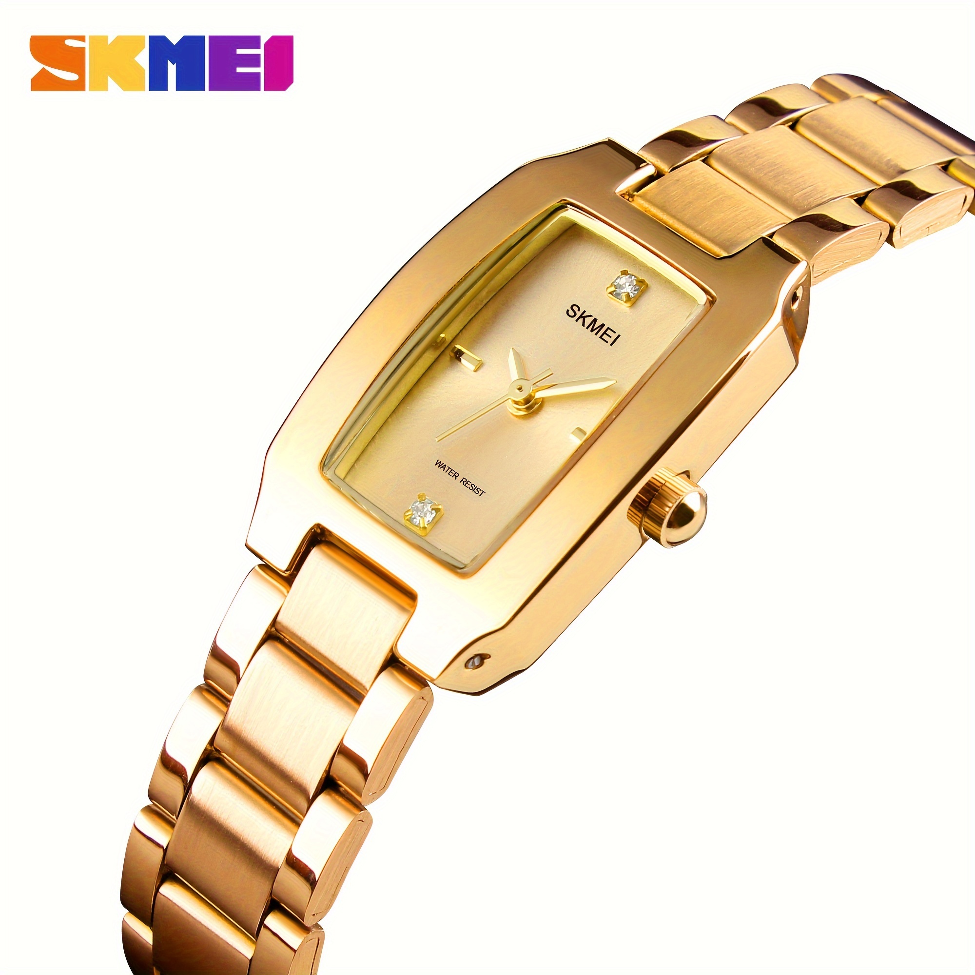 

1pc Skmei Fashion Elegance Watches Ladies Casual Dress Luxury Silver Ladies Rhinestone Waterproof Quartz Watch Relogio Feminino