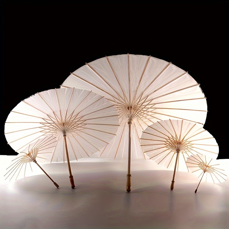 

Handcrafted Diy Paper Parasol Umbrella Set For Decorations, Art & Crafts, Weddings - Bamboo & Wood Frame, No Feathers - Ideal For Graduation & Special Occasions, Creative Photo Props & Gifts - 1pc