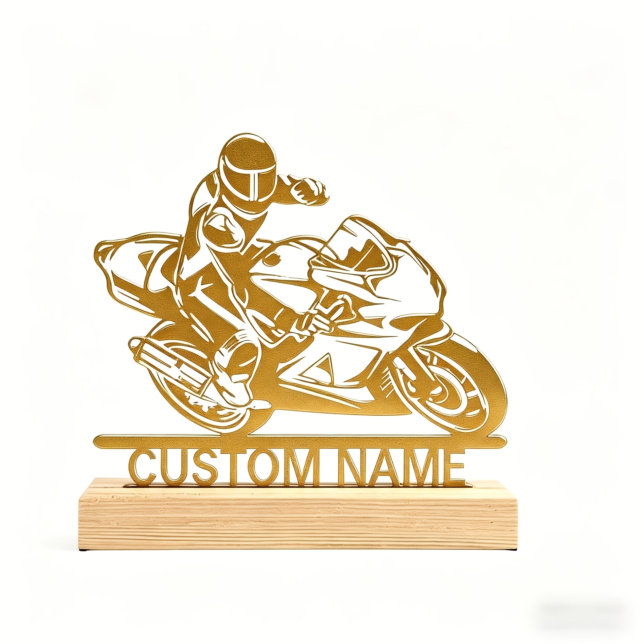 TEMU 1pc Of Personalized Motorcycle Rider Desktop Decoration, A Racing-themed Ornament For Home/office/garage. Ideal As Birthday/father's