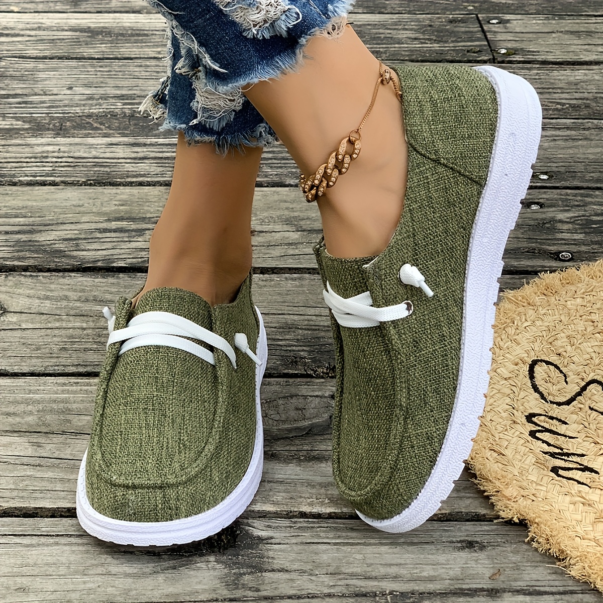 Women's Casual Slip-On Sneakers, Comfortable Skateboard Shoes