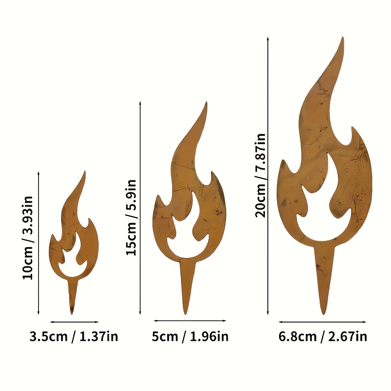 Garten-Deko-Stecker 'Flamme' Aus Metall - Rostbraun, Ca. 18,5 Cm Hoch
