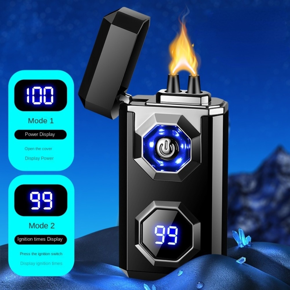 Windproof Electronic Lighter with   & Fast Charging - Heavy-Duty Alloy Steel/Metal Construction, Long-Range Ignition, USB-Powered    /Ignition Indicators, Ergonomic Grip &   Operation for Camping, BBQ, Cigarettes, Fireplaces - Ideal Gift for   (Compatible with USB-C)