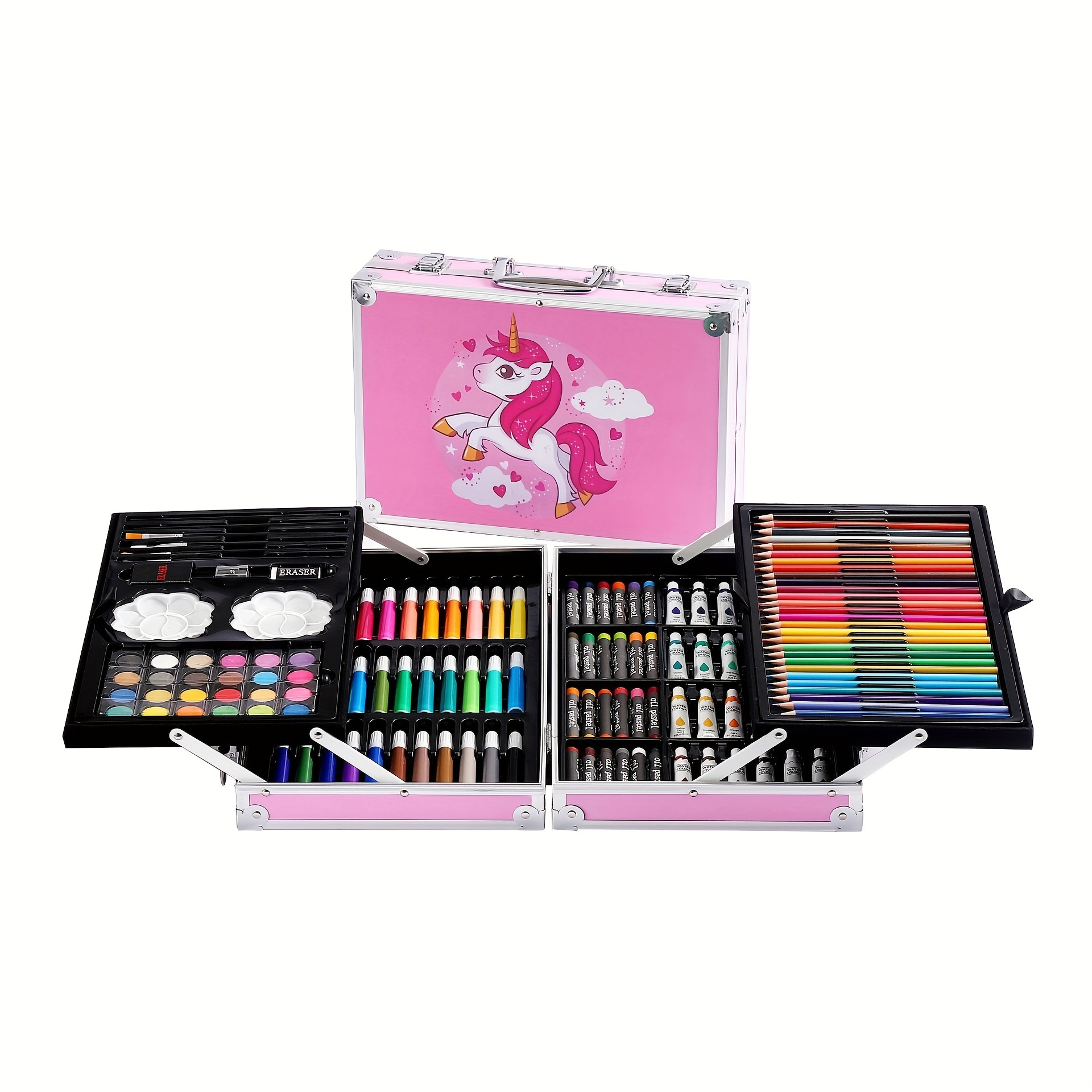 TEMU 145pcs/set Double-layer Aluminum Pen Set, Pen, Painting Art Set