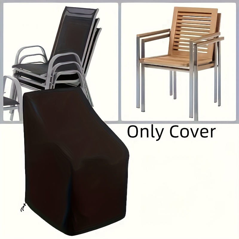 

1pc Outdoor Stacking Chair Cover - 210d Oxford Fabric - Black, Perfectly Fitting, Easy To , A New For Home!