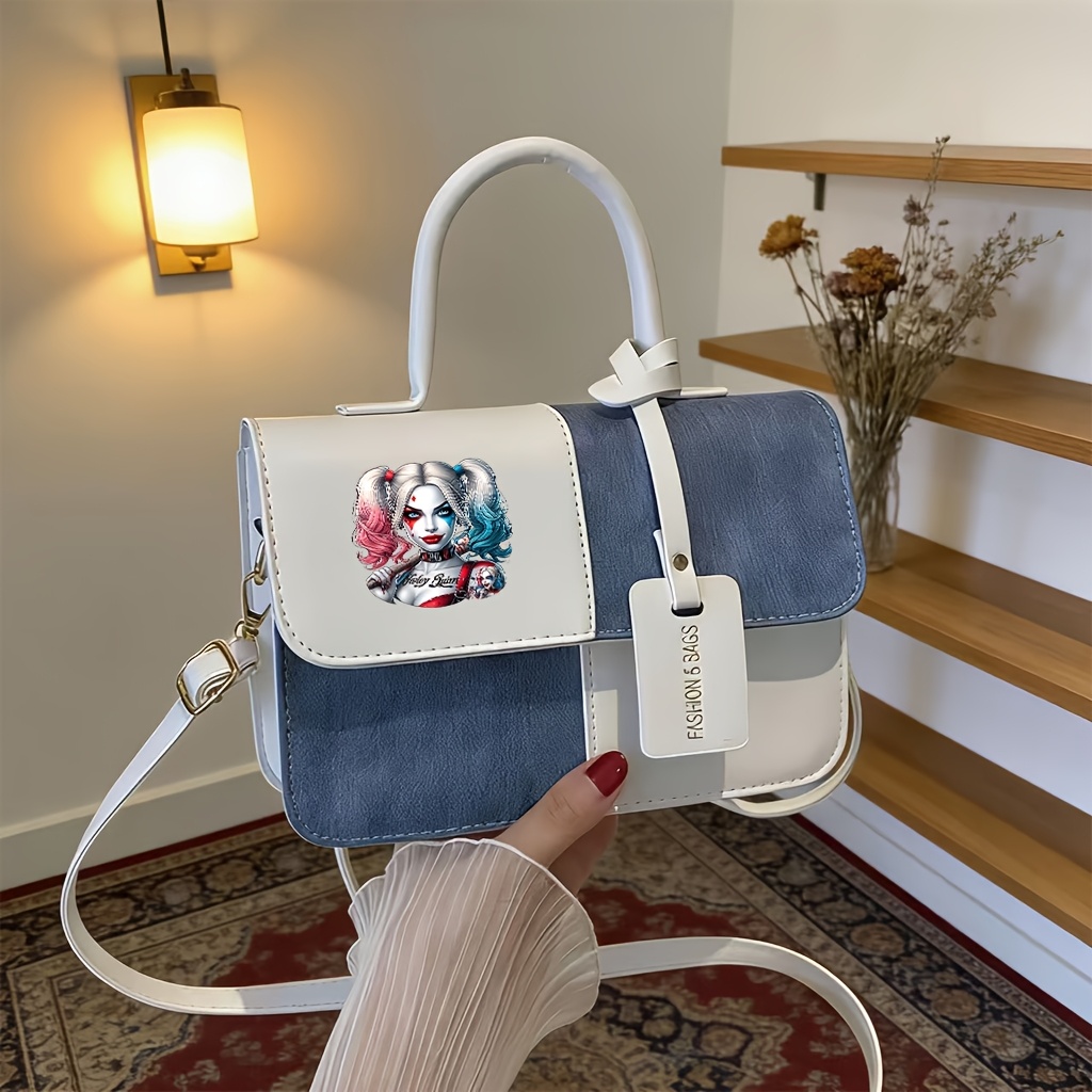 item picture 1pc     red blue hair womens fashion textured crossbody bag vintage color block handbag trendy small square shoulder bag suitable for dates dinners daily   and formal occasions   over lightweight bag