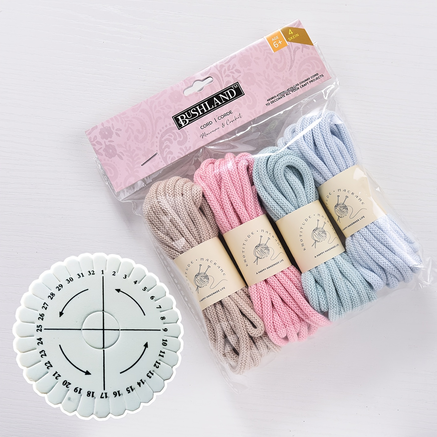 E-shop Dieses 4-mm-geflochtene Seil-Set enthält eine Wickelscheiben-Werkzeug und wird in einer Länge von 20 Metern (5 Meter von jedem der 4 Farben)