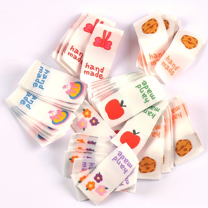 E-shop 50 Stück 19x44mm Neue Gemischte Cartoon Kuchen//Käse Gestickte Stoffetiketten zum Nähen von Kleidung, , Zusatzteilen und Bastelbedarf