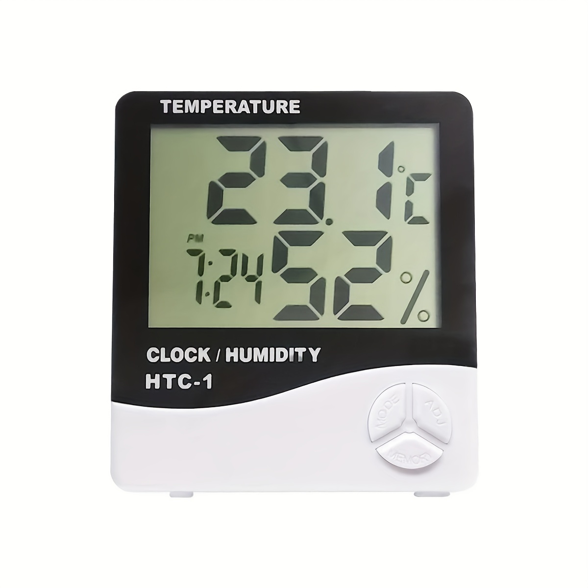 TEMU Digital Hygrometer Indoor Thermometer With Large Lcd Display Temperature Humidity Monitor Alarm Clock For Home Office Control