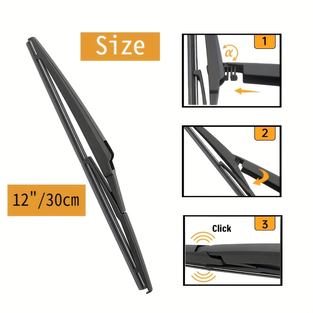 TEMU 12 Inch Rear Wiper Blade For Rav4, Compatible With Back Window, For Models 2001-2012 & 2019-2023, Single Pack