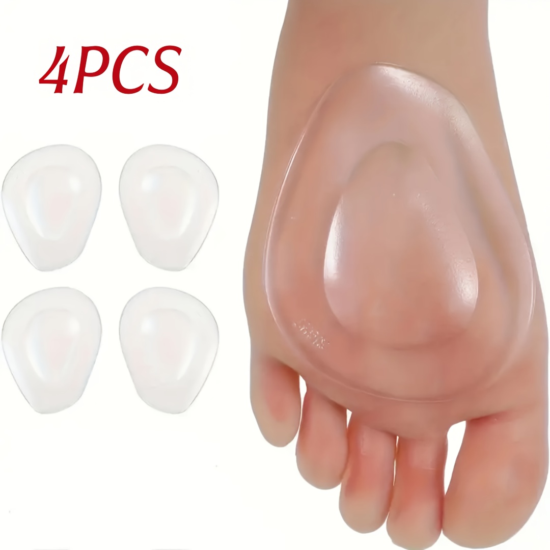 E-shop 4 Stück Gel-Polster für die Vorderfußregion - Wiederverwendbare High Heel Pads, die Fußdruck reduzieren und rutschfeste Stoßdämpfung bieten.