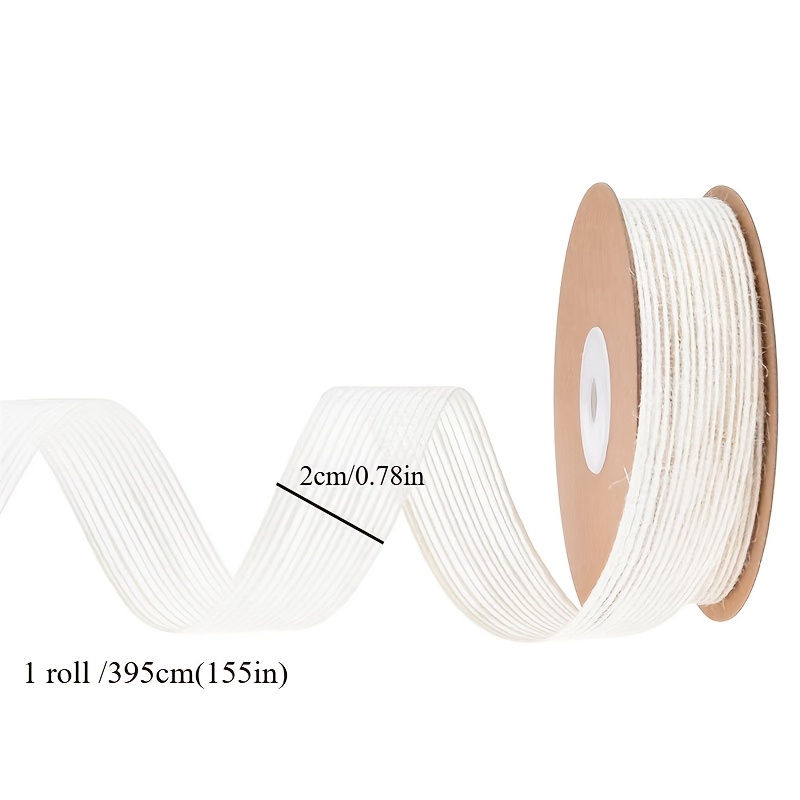White Natural Linen Ribbon, Suitable For Gift Packaging, Braided Bows, Handicraft Decoration, Elegant Edges, Smooth Texture, Special For Event Planners