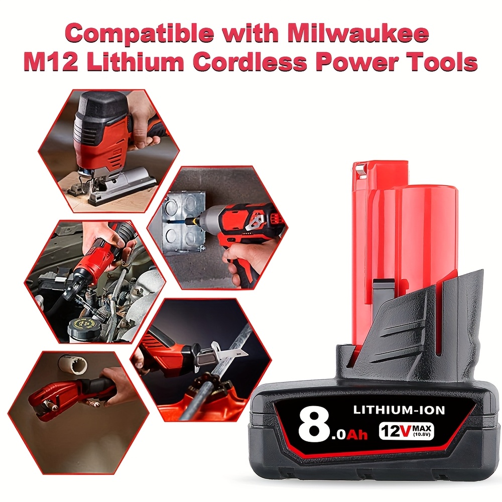 Batterie 5.5Ah 12V Pour Milwaukee M12 Batterie 12V Lithium-Ion