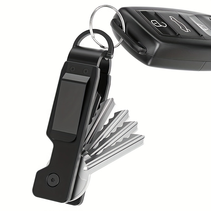 TEMU Can Fix 2-6 Keys Men's Metal Keychain Compact Metal Key Holder Small And Exquisite Outdoor Portable Aluminum Alloy Key Organizer With Safety