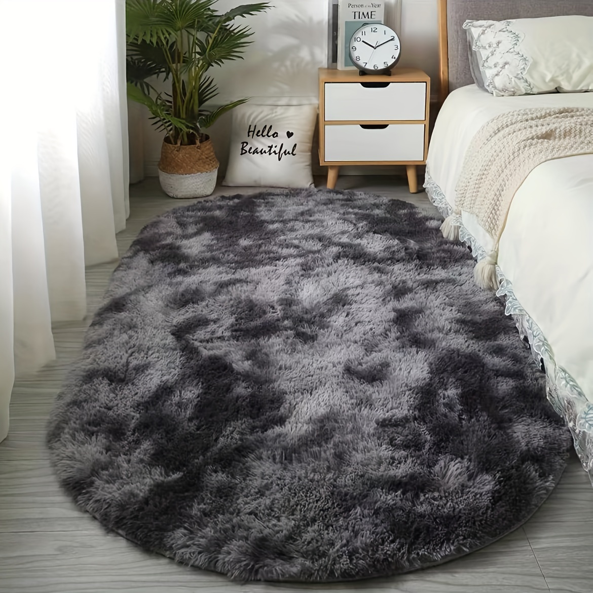 Oval Bedroom Bedside Rug Living Room Coffee Table Mat