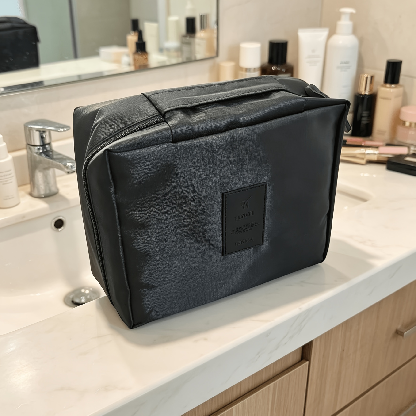 TEMU Beauty Case Portatile Multifunzionale, Borsa da Viaggio Grande Capacit� per Trucchi, Borsa per Organizzare e Riporre , Borsa Quadrata