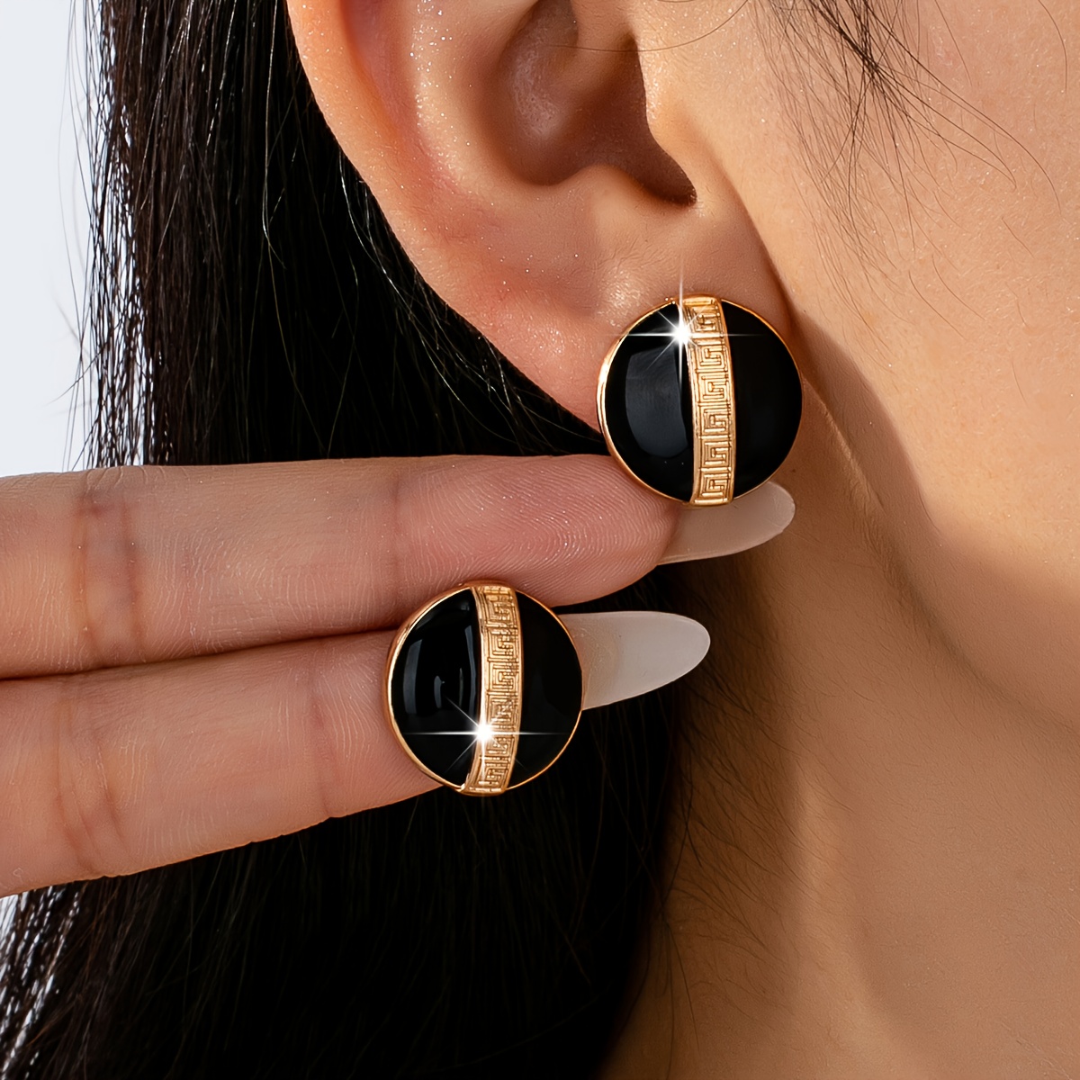 E-shop Ein Paar Leicht Luxuriöse Arabische Stil Casual Mode Öltropfen Persönlichkeit Vielseitige Damen Stecker Ohrringe