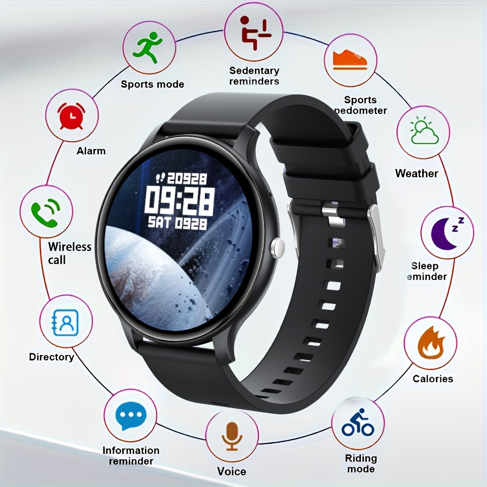 TEMU GWENLAND Smartwatch de Moda con Disco, Pantalla HD Táctil Completa de 1.46 Pulgadas, Soporta Inalámbricas y Control de , Podómetro y Rastreador