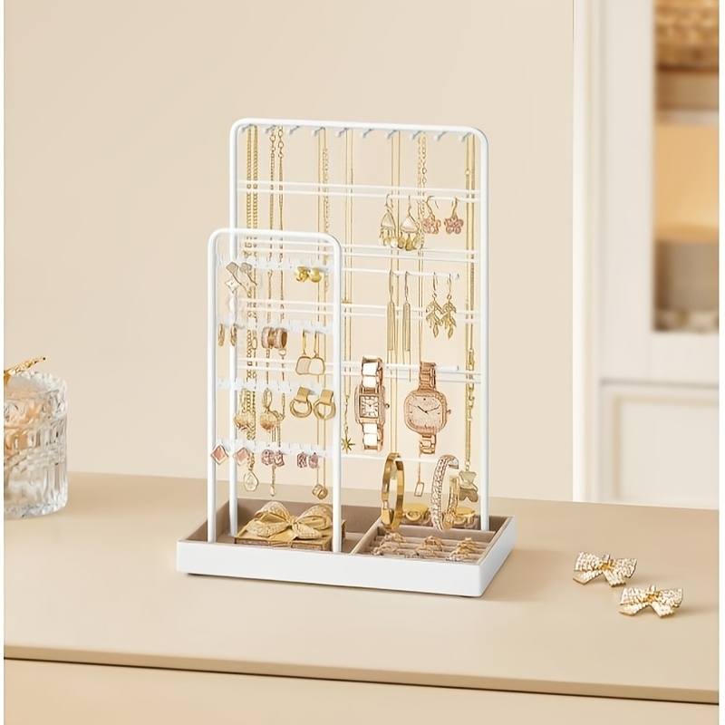 TEMU Jewelry Holder, Jewelry Organizer, Jewelry Display Stand With Metal Frame, Jewelry Towers