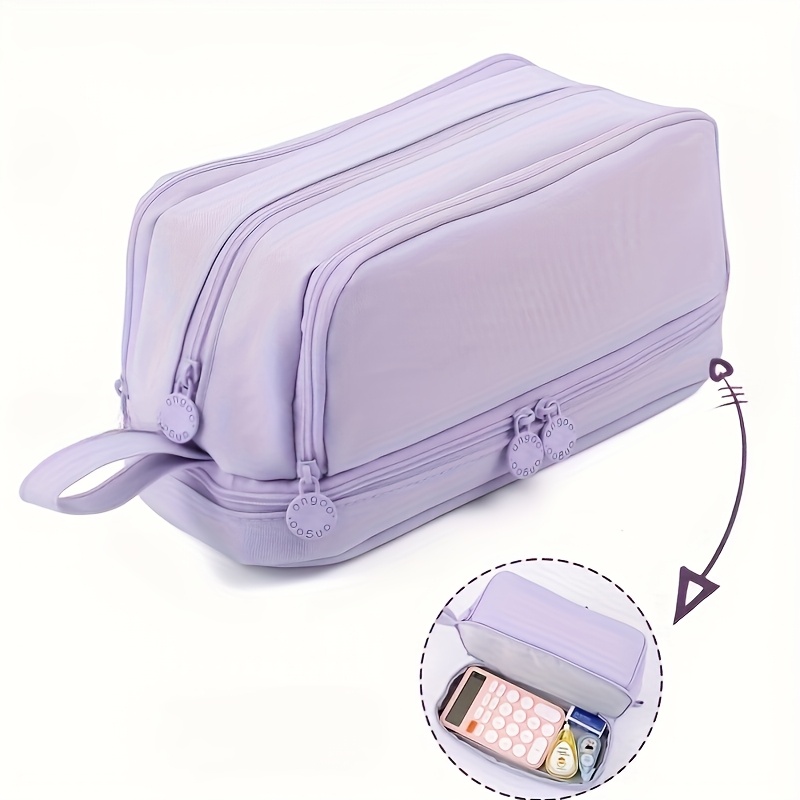 Stylish and Practical Pencil Case, 4-Layer Large Storage Capacity  Stationery Bag Suitable for Travel, Office Supplies Back-to-School Gift  Used