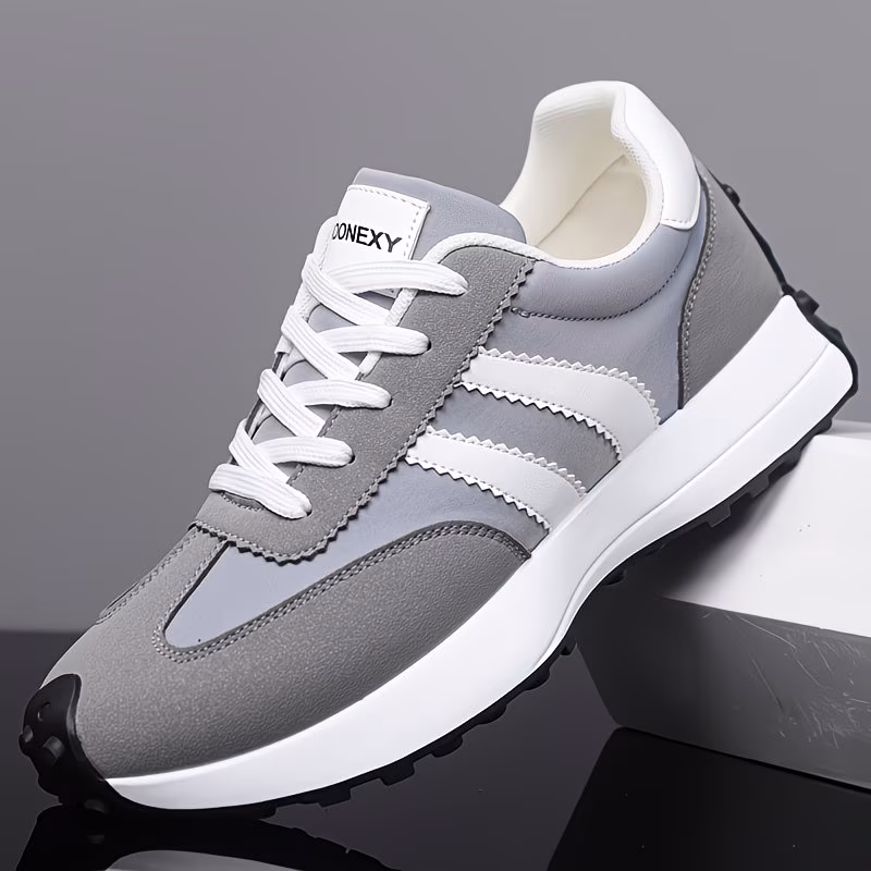 baskets chaussures de skate pour hommes chaussures de confortables lacets et rayures tendance v tements toutes design bas bout rond semelle en pvc marque koonexy chaussures pour hommes cn39 eu39 13