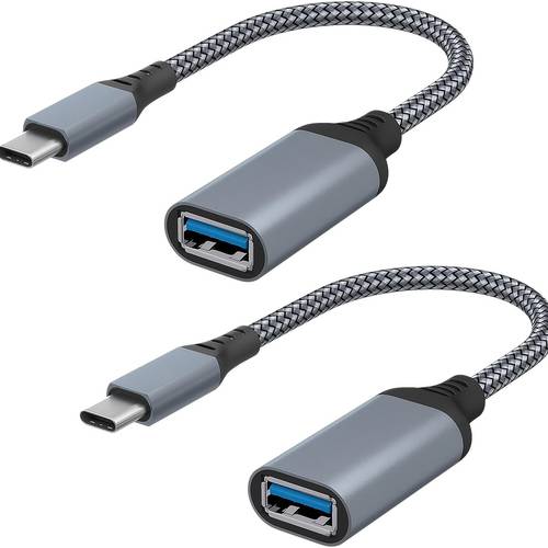1pc 2pcs usb type c to usb 3 0 adapter otg data cables suitable for samsung s25fe plus compatible for iphone 17 16 pro plus 16e usb c male to usb a female portable otg data cable adapter black gray