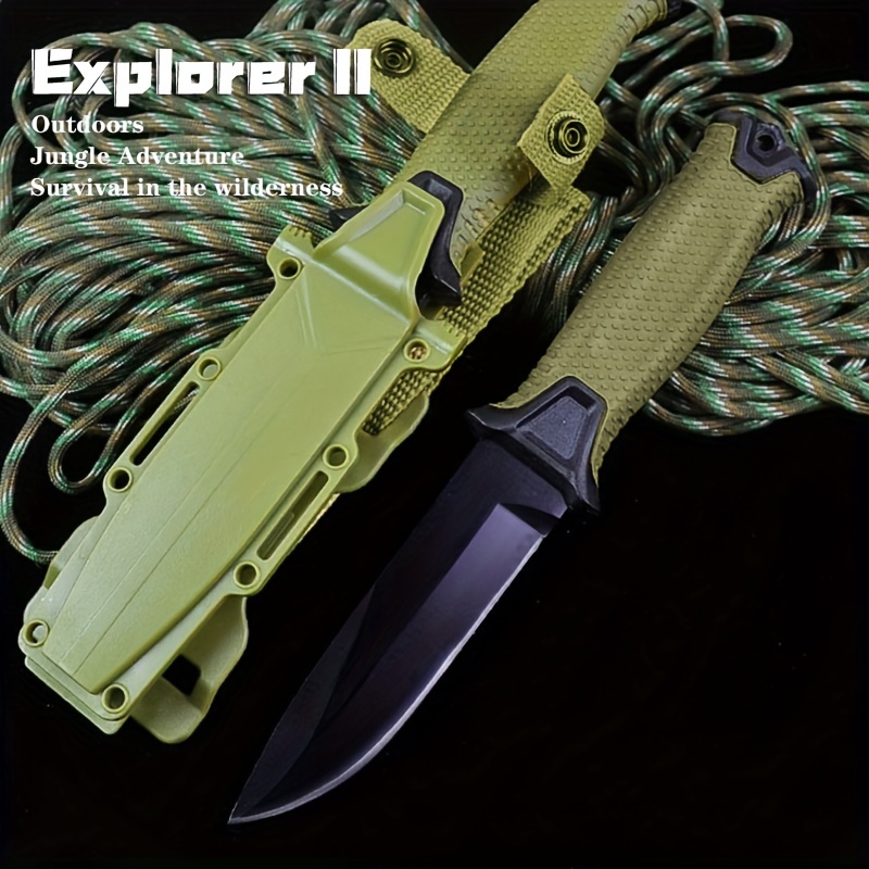 

1pc Military Expedition Knife Outdoor Expedition Survival Knife Cutting Rope Handle Meat Knife Home Fruit Knife Kitchen Multi-purpose Knife