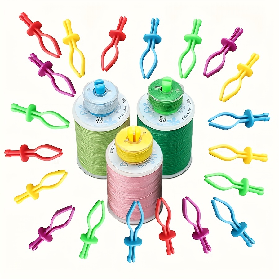 

20pcs Mixed Color Sewing Thread Spool Clips, Spool Holder Clamps, Sewing Machine Accessories For Thread Organization