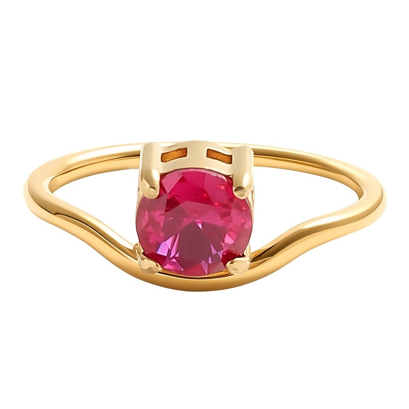 Stylish Minimalist Stainless Steel Ring with Synthetic Zircon
