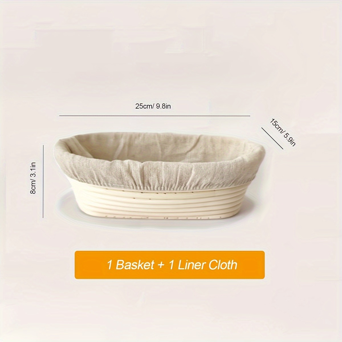 1  rattan bread proofing basket with liner cloth natural fermentation bowl for   bread baking suitable for professional and home   tools