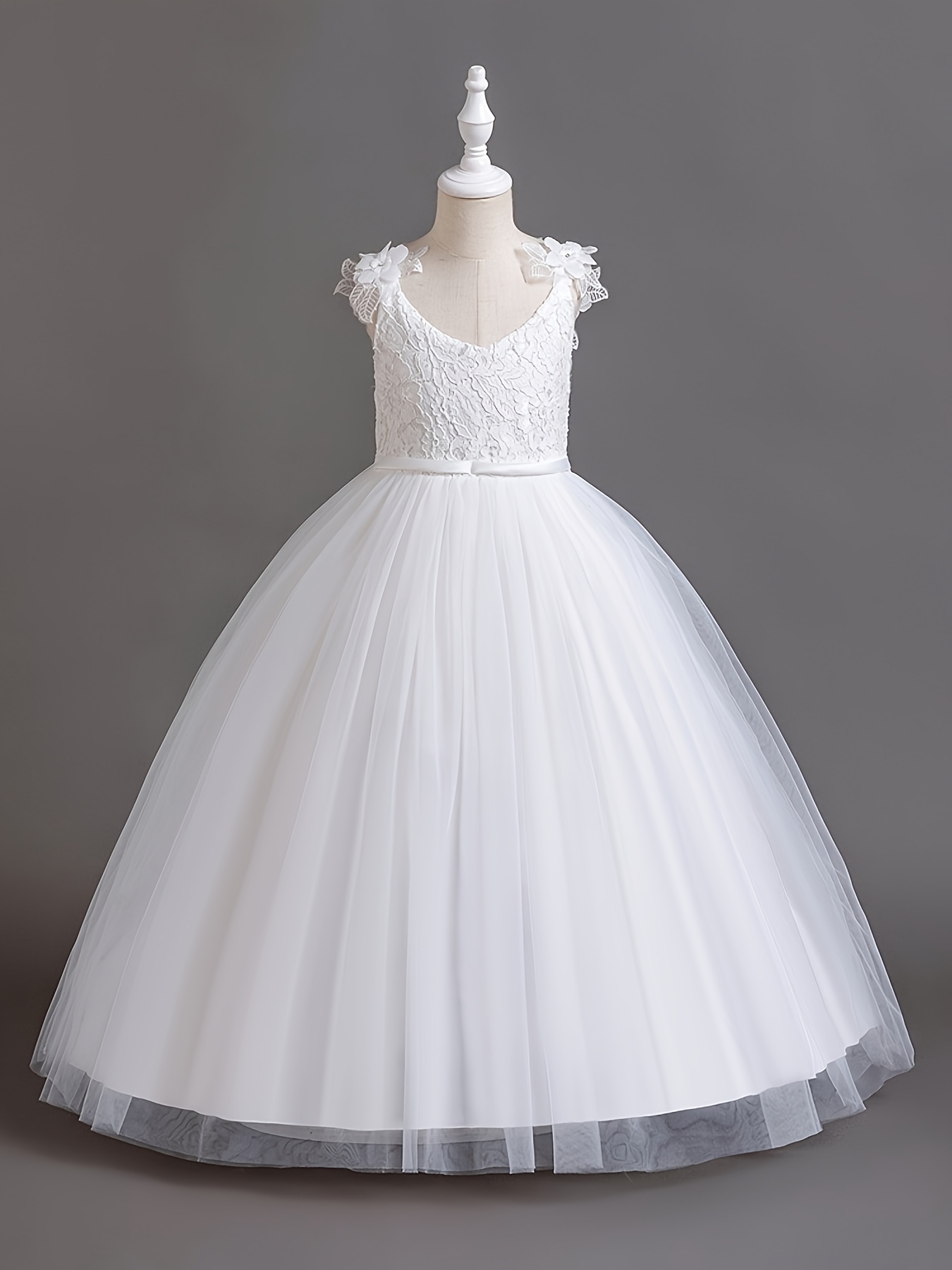 Girls Wedding Dress Strapless Mesh Princess Dress for Weddings Proms - image 1