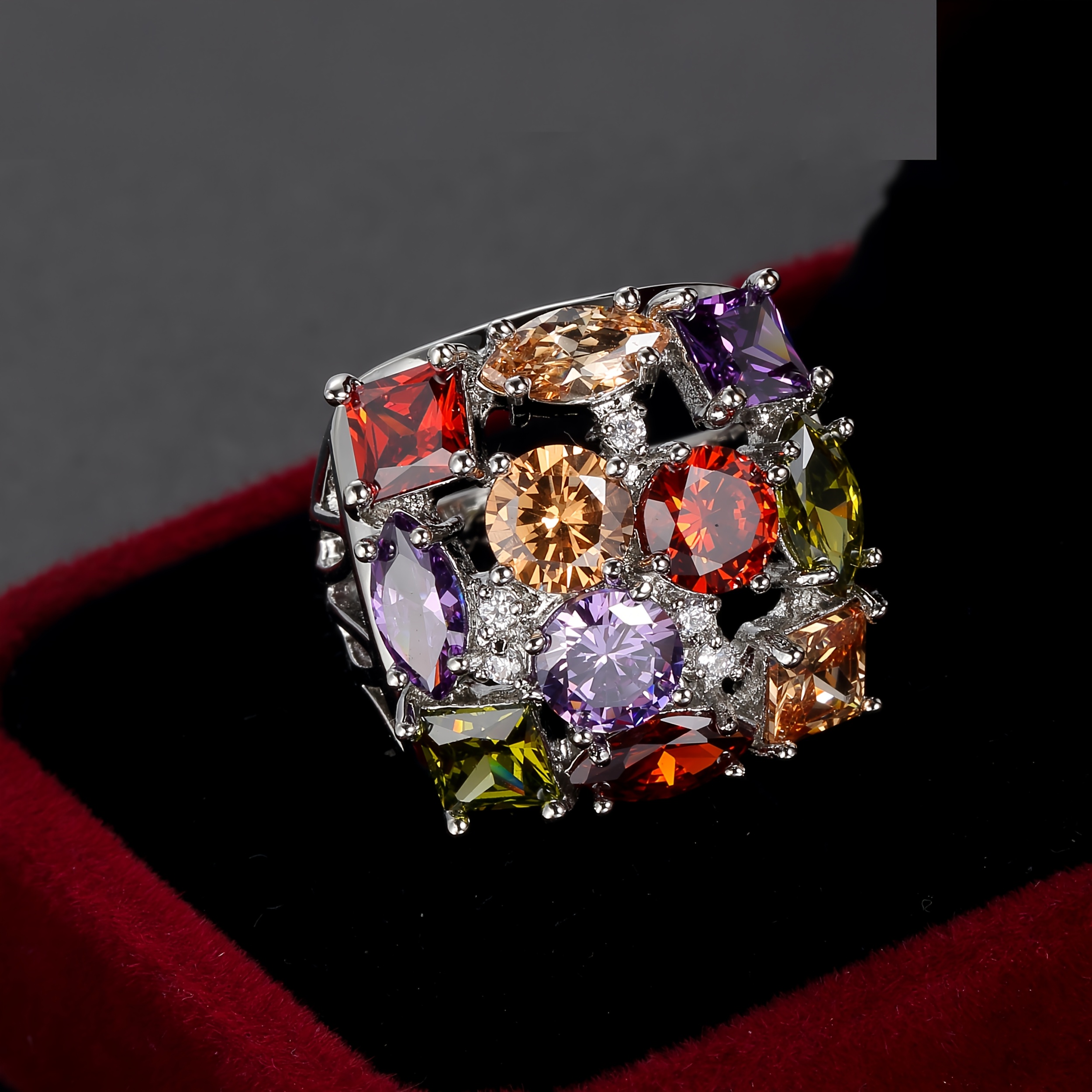 High-End Colored Men's Ring for Christmas & Valentine's