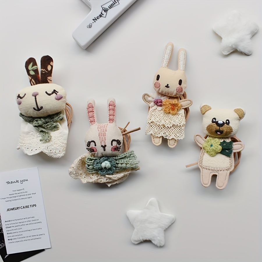 cute crochet puppy keychain kawaii animal key chain ring purse bag