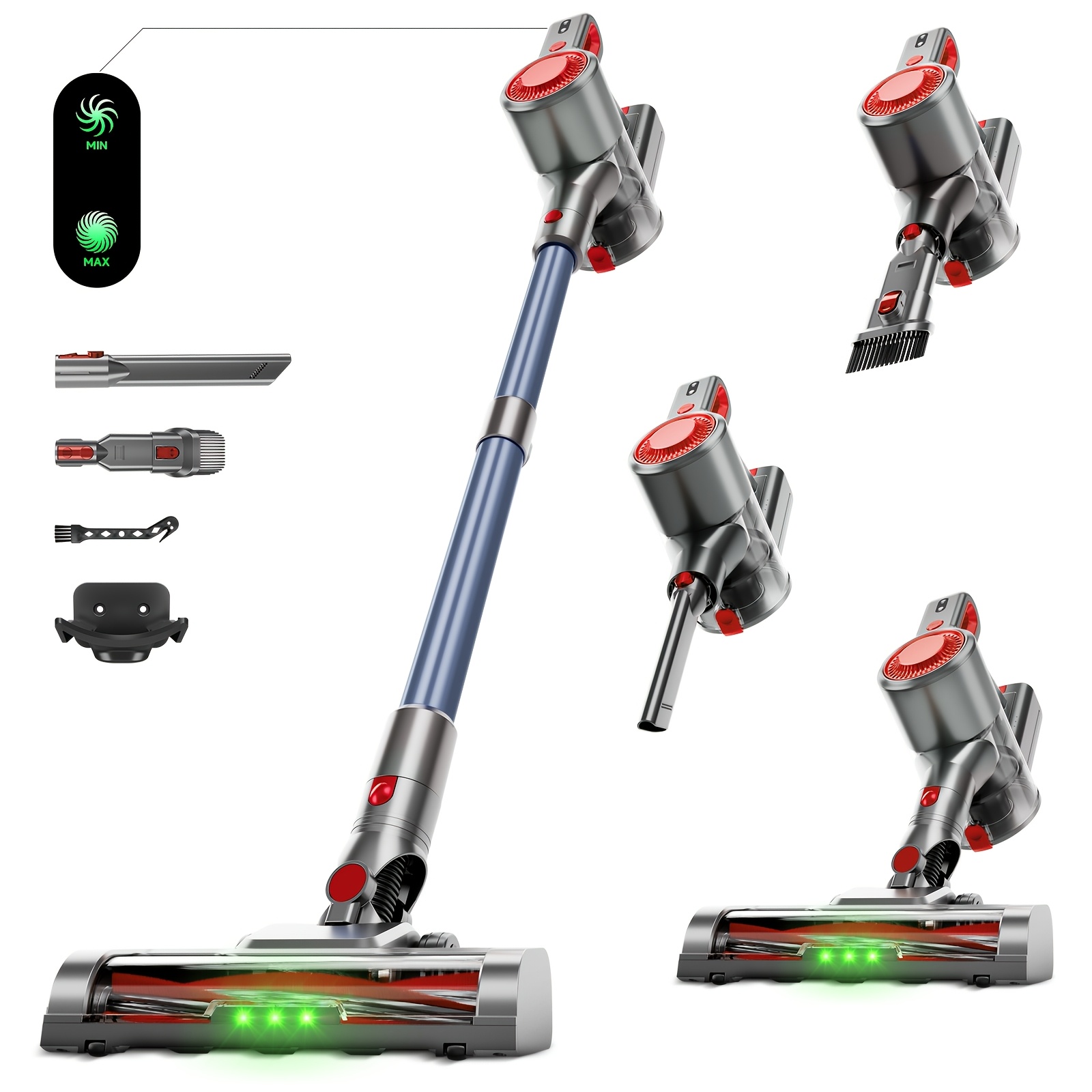 TEMU Aspirateur Portatif Domestique Silencieux Max 70Kpa, Aspirateur à Main, Aspirateur à Aspiration, Convient aux Sols Durs, aux Poils d'Animaux et
