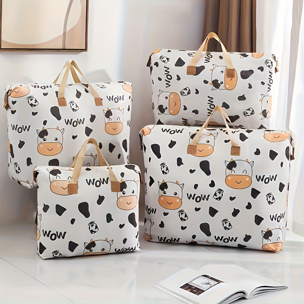 

Large Capacity Cartoon Cow Pattern Storage Bag, Moving Bag