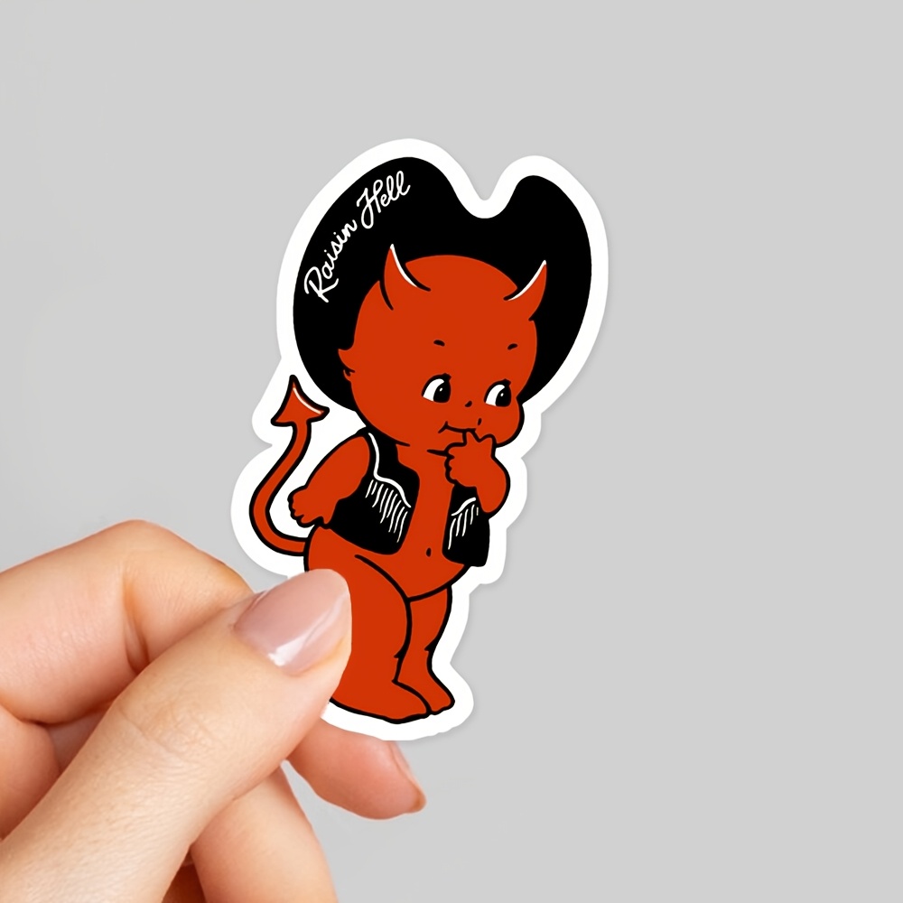 

Devil Vinyl Sticker, Cute Cartoon Decal For Bullet Journal, Planner, Laptop, Water Bottle, Phone Case, Paper Material, Decorative Accessory